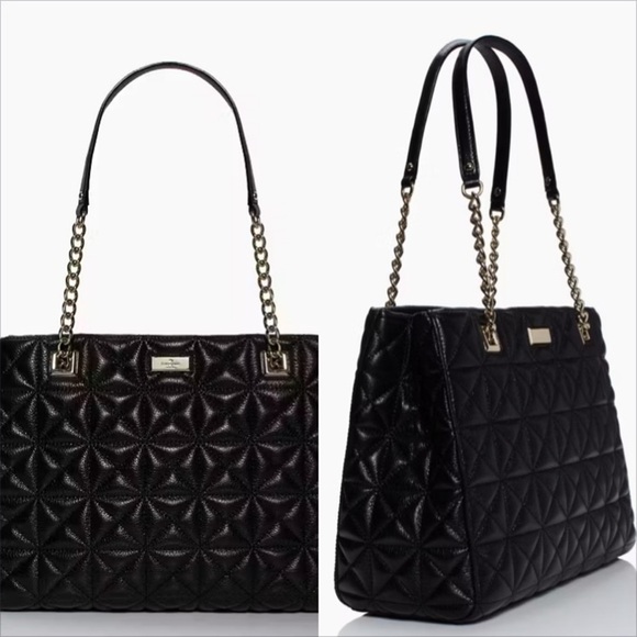 kate spade Handbags - Kate Spade Black and gold Sedgwick‎ Place Phoebe quilted leather tote
